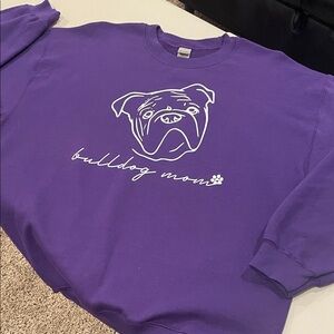 Gildan Purple Bulldog Mom Hoodie